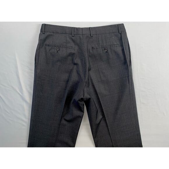 Hugo Boss James Brown US Flat Front Wool Dress Pants, Slacks. Check, 34X34.5 EUC - Picture 11 of 12